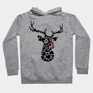 Deer Graphic Hearts Wild Animal Cool Winter Hoodie